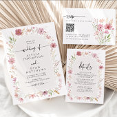 Herfst Bloemige Wilde Bloemen Bruiloft Etiket