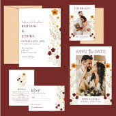 Herfst Wildflower Boho Trouwfoto Save The Date