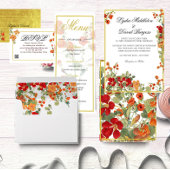 Herfst Bloemen Elegante Bruiloft Aangepaste Briefp Kaart