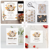 Enchanted Fairy Herfst Autumn Woodland Baby shower Kaart