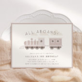 Choo Choo Train Meisjes Roze Verjaardagsfeest Bedankkaart