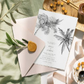 Modern Tropisch Minimalistisch Bruiloft Retouradre Etiket