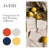 Elegante rode & donkerzwarte blauwe bruiloft menu