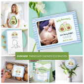 Avocado Baby shower Luier Raffle Game Kaart