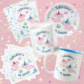 Baby Axolotl White Birthday Party Invitation Kaart