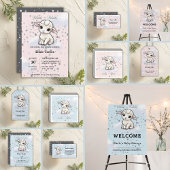 Baa-baa A Little Lamb Stars Baby shower Informatiekaartje