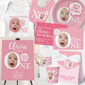 Gepersonaliseerde fun baby keepsakes roze hart romper