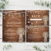 Baby's Breath Mason Jar Bruiloft Save the Date Briefkaart (Personaliseer de collectie van deze zelfstandige maker.)