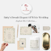 Baby's Breath Beige Bruiloft Details QR Code Informatiekaartje