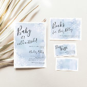 Baby Het is de blauwe uitnodiging van het Baby sho