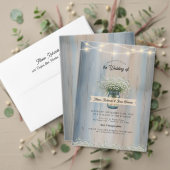 Rustic Baby's Breath & String Lights Bewaar de dat Briefkaart (Personaliseer deze collectie van deze onafhankelijke maker. Test)