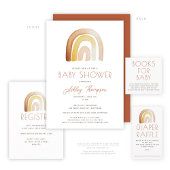 Cute Boho Rainbow Book Request Baby shower Card Informatiekaartje