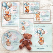 Baby shower van Teddy Bear Hot Air Kaart