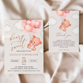 Baby Beer, roze ballonnen, eerste verjaardag Bedankjes Labels