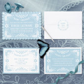 Baby blauwe papel picado Mexicaanse baby boy showe Kaart