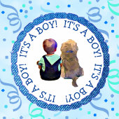 Baby Boy en zijn Dog Blue en Green Confetti Servet