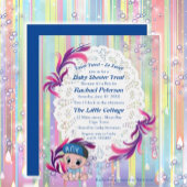Baby Boy Bubbles & Unicorns Baby shower Briefkaart