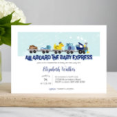 Baby Boy Train Thema Baby shower Uitnodigen Kaart
