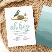 Oh Boy Blue Bird Nest Baby shower Servet