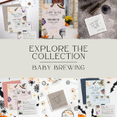 Baby's Brewing Twins Neutral Halloween Baby shower Kaart