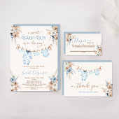 Boy Babykleding Baby shower Bedankt Card
