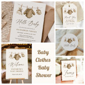 Boho Waterverf Babykleding Jongen Baby shower Kaart