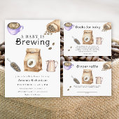 Baby is het brouwen van koffie baby shower luier r poster