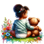 Baby Meisje en haar Teddy Beer | oma wordt Ronde Button 5,7 Cm