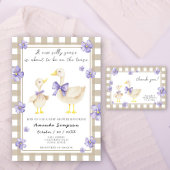 Goose baby shower - guess how many? informatiekaartje