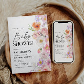 uitnodiging tot baby shower | Zomer Bloemen Uitnod