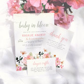 Baby in Bloom | Wilde bloem en groen Baby shower Briefkaart