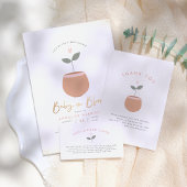 Baby in Bloom Hart Plant Baby shower Dank u Bedankkaart