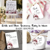 Witte en Pruim Bloemen Kaarten en Geschenken Baby  Poster