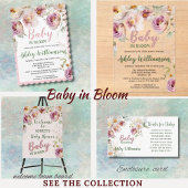 Bloemen Acryl Roze Meisje Baby in Bloom Shower Acryl Uitnodigingen