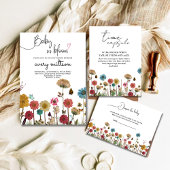 Baby in bloom wild flower baby shower kaart