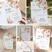 Floral Baby Bloom Baby Shower Book Request Insert Informatiekaartje