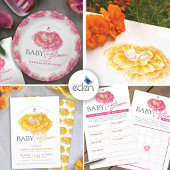 Baby in bloom goudsbloem babyshower uitnodigingen