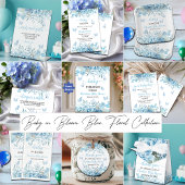 Baby in Bloom Blue Garland Baby shower uitnodiging