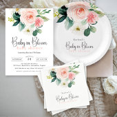 Blush Roze Bloemen Baby in Bloom Baby shower Serve Servet