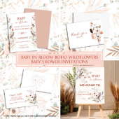 Boho Wildflower Baby in Bloom Bedankkaart