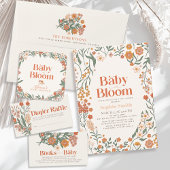 Boho Wildflower Baby shower Luier Raffle Ticket Informatiekaartje