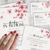 Luier Raffle Cherry Blossom Baby shower Informatiekaartje