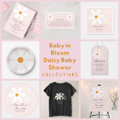 Baby in Bloom Blue Daisy Baby shower Uitnodiging