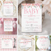 Floral Baby Shower – Baby in Bloom Theme Informatiekaartje