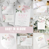 baby in bloei baby shower luierverloting informatiekaartje
