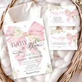 Baby in Bloom Schattigee Bloemen Roze Bow Baby sho Acryl Uitnodigingen