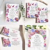 Floral Dank u Baby shower Bedankkaart