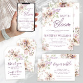 Bloemen wildflower boek voor baby meisje douche informatiekaartje