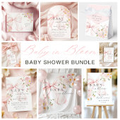 Bloembloei Roze Bow Elegant RSVP Response Kaart