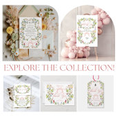 Baby in Bloom Pink Bow Bloemen Meisje Baby shower Informatiekaartje